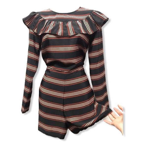 ASOS | Chic Long Sleeve Striped Romper - Picture 1 of 10